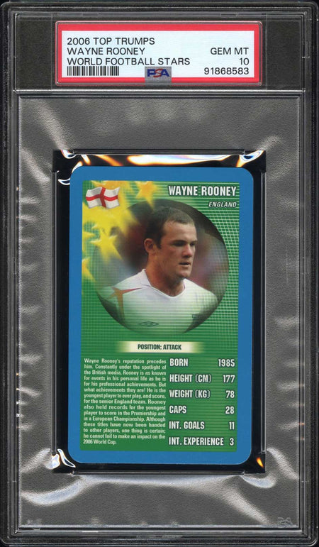 WAYNE ROONEY PSA 10 2006 Top Trumps World Football Stars Soccer Base Graded Cards - Hobby Gems