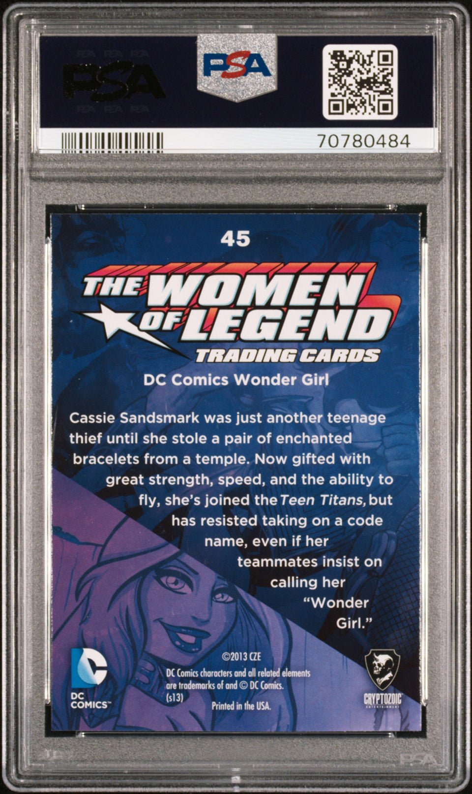 WONDER GIRL PSA 10 2013 DC Comics the Women of Legend Foil #45 DC Comics Graded Cards Parallel - Hobby Gems