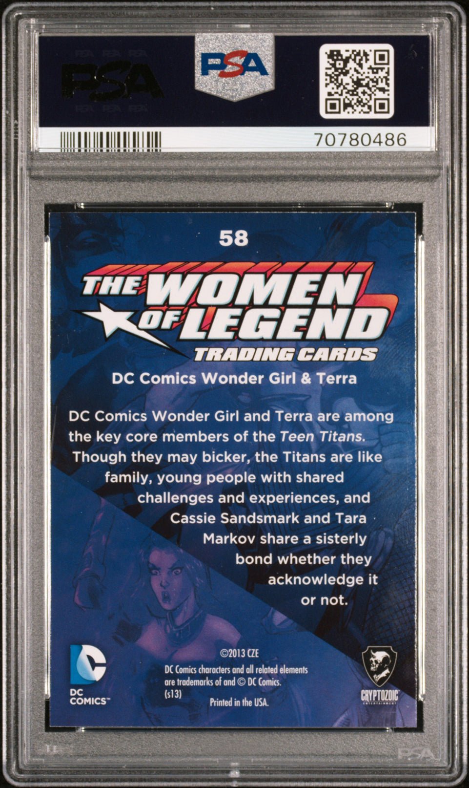 WONDER GIRL & TERRA PSA 10 2013 DC Comics The Women of Legend Foil #58 DC Comics Graded Cards Parallel - Hobby Gems