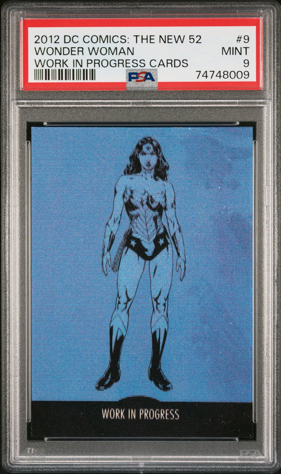 WONDER WOMAN PSA 9 2012 DC Comics The New 52 Work in Progress 3-D Lenticular #9 DC Comics Graded Cards Insert - Hobby Gems