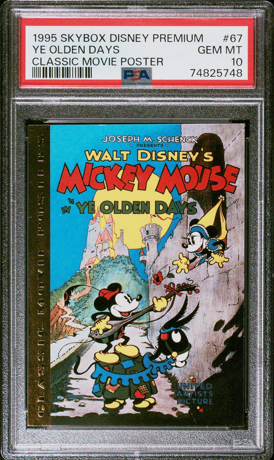 YE OLDEN DAYS Mickey Mouse PSA 10 1995 Skybox Disney Premium Movie Poster #67 Disney Base Graded Cards - Hobby Gems