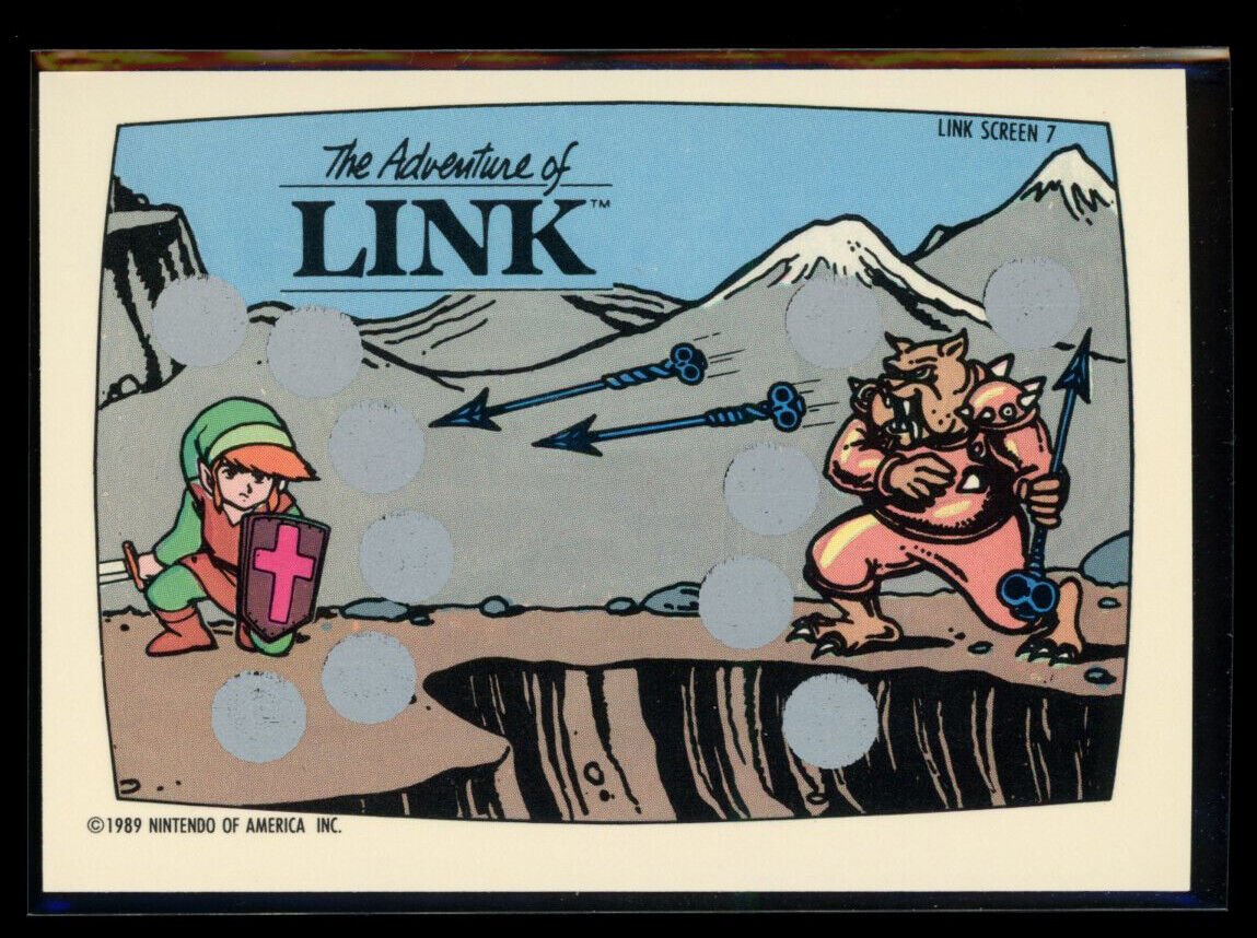 ZELDA II THE ADVENTURE OF LINK 1989 Topps Nintendo Scratch-Off Screen 7 NM C1 Nintendo Base Scratch Off - Hobby Gems