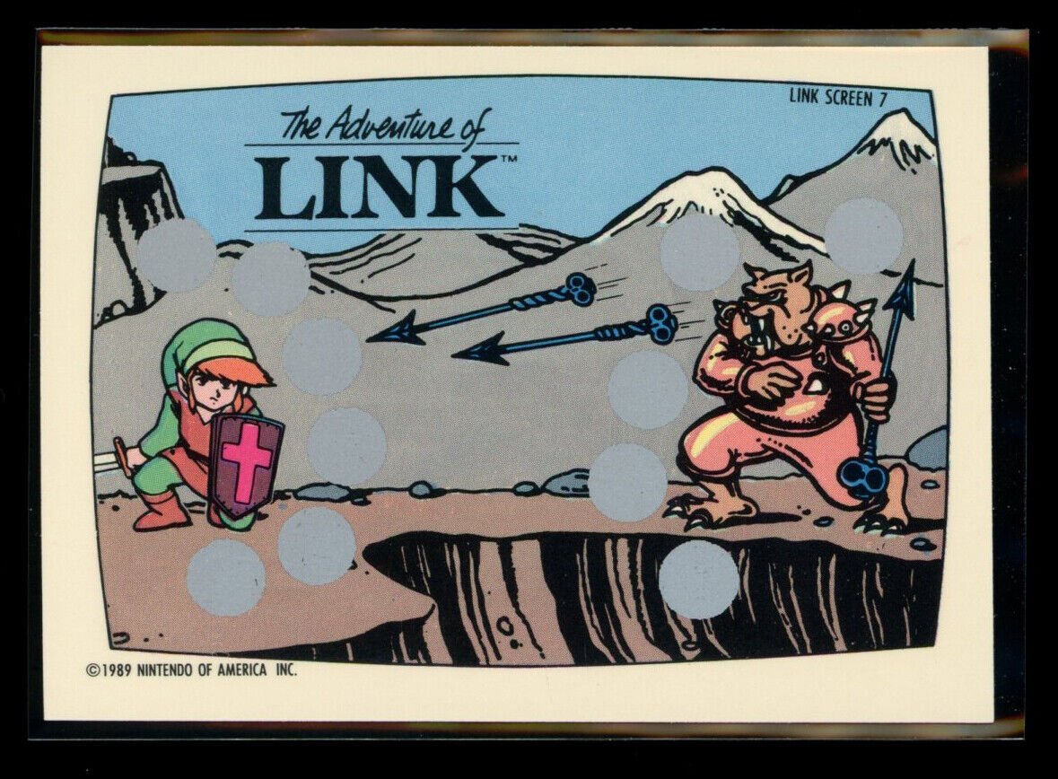 ZELDA II THE ADVENTURE OF LINK 1989 Topps Nintendo Scratch-Off Screen 7 NM C2 Nintendo Base Scratch Off - Hobby Gems
