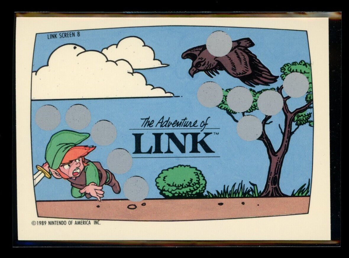 ZELDA II THE ADVENTURE OF LINK 1989 Topps Nintendo Scratch Off Screen 8 NM C3 Nintendo Base Scratch Off - Hobby Gems