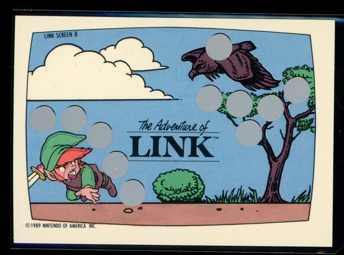 ZELDA II THE ADVENTURE OF LINK 1989 Topps Nintendo Scratch-Off Screen 8 NM C4 Nintendo Base Scratch Off - Hobby Gems