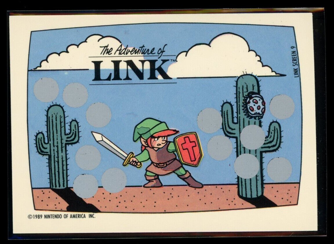 ZELDA II THE ADVENTURE OF LINK 1989 Topps Nintendo Scratch Off Screen 9 NM C1 Nintendo Base Scratch Off - Hobby Gems