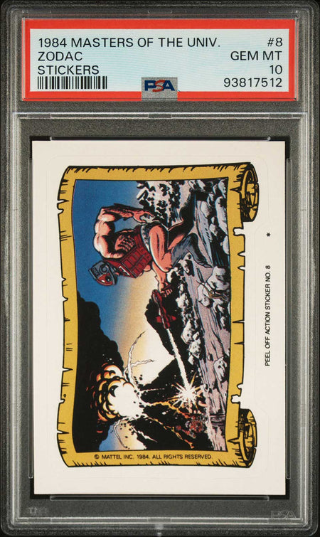 ZODAC PSA 10 1984 Masters of the Universe Sticker #8 C1 Masters of the Universe Graded Cards Sticker - Hobby Gems